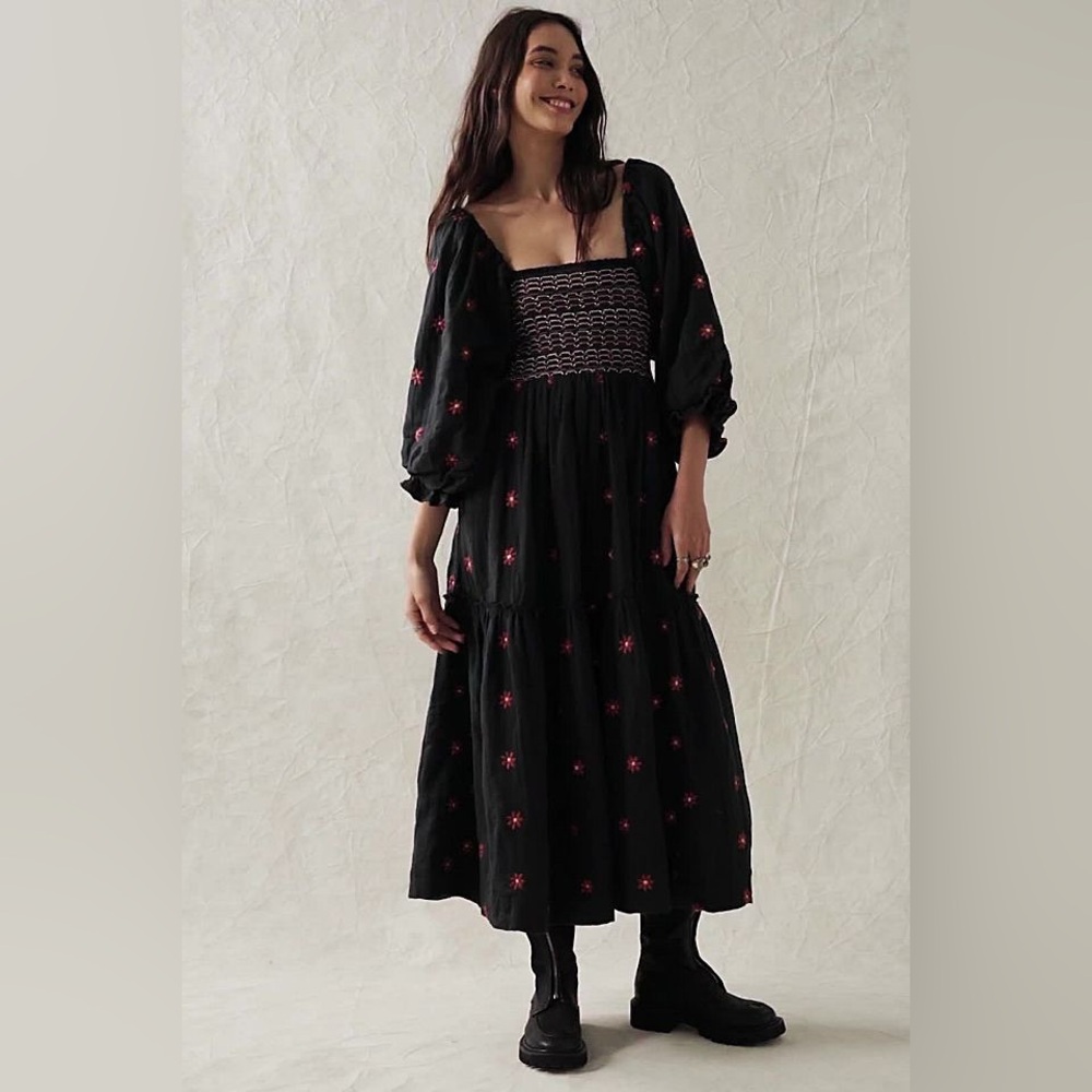 Floral Black Maxi Dress Free People
